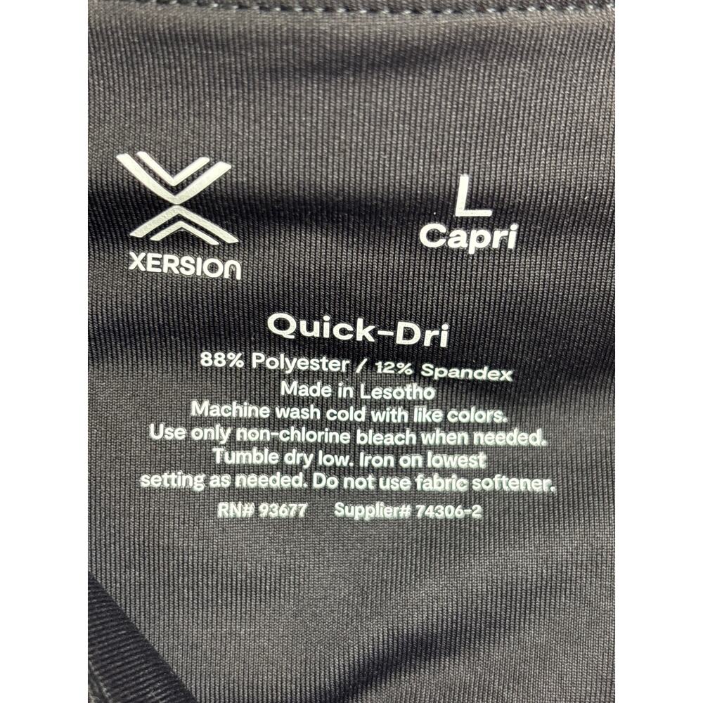 Xersion Womens Large Black High Rise Capri Leggings Quick Dri Zip Pockets NWOT - Picture 5 of 5